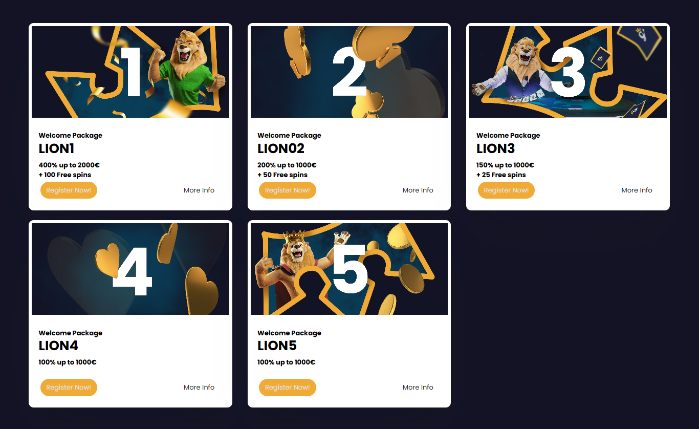 Golden Lion Casino Bonuses